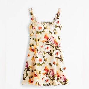 A & F Fit & Flare Squareneck Mini Dress in Yellow - Small